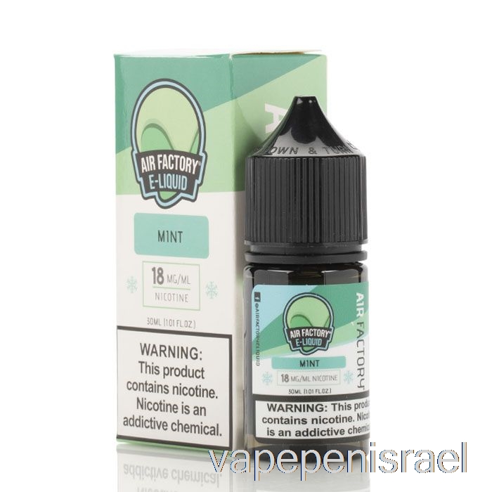 חד פעמי Vape Israel Mint - נוזלי מלחי מפעל אוויר - 30 מ"ל 50 מ"ג